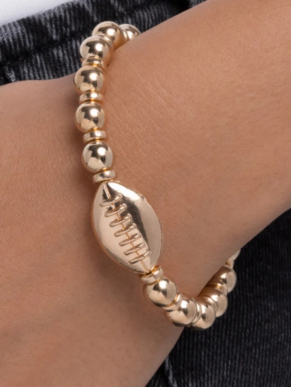 🏈🟠🏈 “FOOTBALL FLAIR” GOLD STRETCH BRACELET ~ PAPARAZZI❗️ 🏈🟠🏈